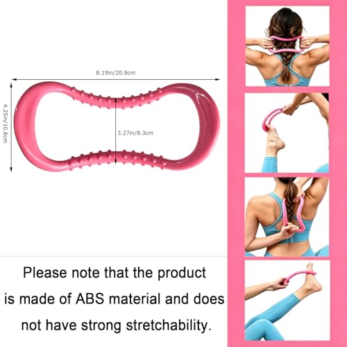Yoga Circle Stretch Resistance Ring Pilates Bodybuilding Fitness Workout Tools, Non Stretchable，Workout Fitness, PP Material, Non-Slip Handles, Massage Point Design