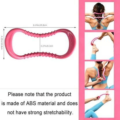 Yoga Circle Stretch Resistance Ring Pilates Bodybuilding Fitness Workout Tools, Non Stretchable，Workout Fitness, PP Material, Non-Slip Handles, Massage Point Design