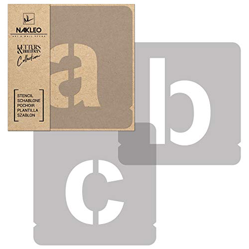NAKLEO 42 Pcs Letters & Numbers Plastic Stencils for Crafts Reusable 2 Inch, Letter for Painting, Alphabet, Template Art, Wall, Wood, Fabric – Modern Sans Small - color: Modern Sans – Small, size: 2.0" x 2.0"
