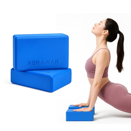 Yoga Blocks 2 Pack | Stretch Straps with Loops | Knee Cushions for Kneeling 2 Packs | Pilates Starter Kit for Women,Pilates Equipment Set, Home Workout Equipment for Women