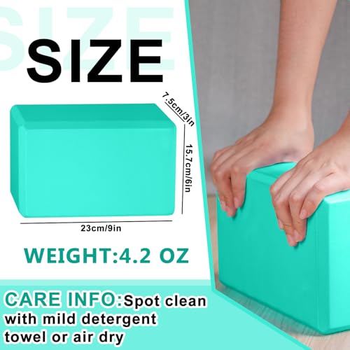 Honoson 20 Pcs Yoga Blocks Bulk 9''x6''x3'' High Density EVA Foam Blocks for Exercise Pilates Meditation, Lightweight Non-slip Surface, Improve Strength Balance Flexibility - color: Teal