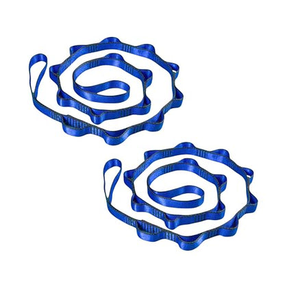 2pcs safety daisy chain, multi-ring adjustable nylon strap rope yoga pilates stretch band - color: Blue, size: Length：1.5m
