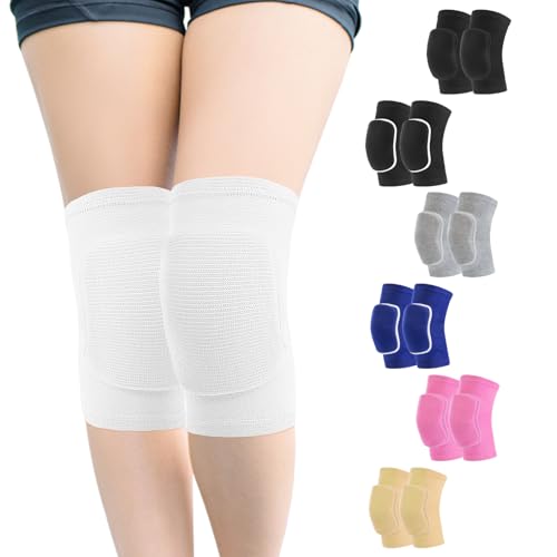 HISFFOG Volleyball Knee Pads for Women, Men, Youth, Girls, Kids, Knee brace for Volleyball Basketball Football Dance Yoga Tennis Running Cycling Workout Climbing Wrestling - color: White, size: Medium