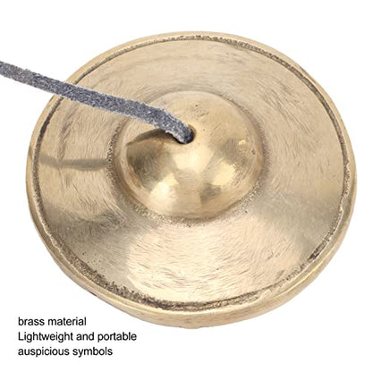 Tibetan Tingsha Cymbals Meditation Chime Bells, 2.7in Brass Strong Sound Penetration Tingsha Cymbals Bells, Lightweight Portable Tingsha Cymbals Bells Om Mane Padme Hum for Percussion Instrument