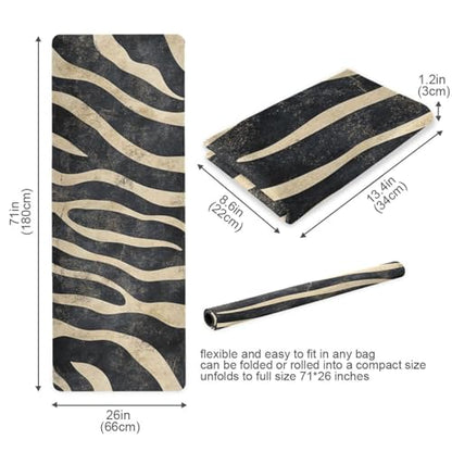 Yoga Mat with Bag Included, Non Slip Fitness Workout Mat, Foldable Suede Rubber Yoga Mat for Yoga Pilates and Fitness, 70.8" L x 26" W x 1mm - color: B189