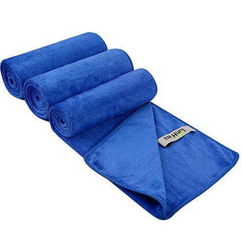 KinHwa 남성용 체육관 타월, 빠른 건조 극세사 스웨트 타월, 3팩 다크 블루 - color: 다크 블루, size: 16inchx31inch 3 Pack