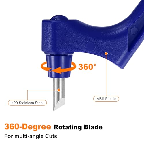 HARFINGTON Craft Cutting Tools 15/30/45 Degree Blades 360 Degree Rotating Blade Stainless Steel Cutter Pen Knife with Mat for DIY Crafts Stencils Scrapbooks, Blue - color: Blue