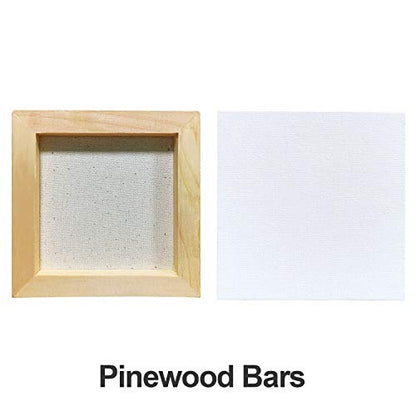 AUREUO Mini Stretched Canvas - 5x5 Inch/24 Pack - 2/5 Inch Profile Tiny Square Canvas Boards for Painting - Art Gift Set Bulk Pack Canvases for Acrylic Halloween Painting & Craft - size: 5"x5"