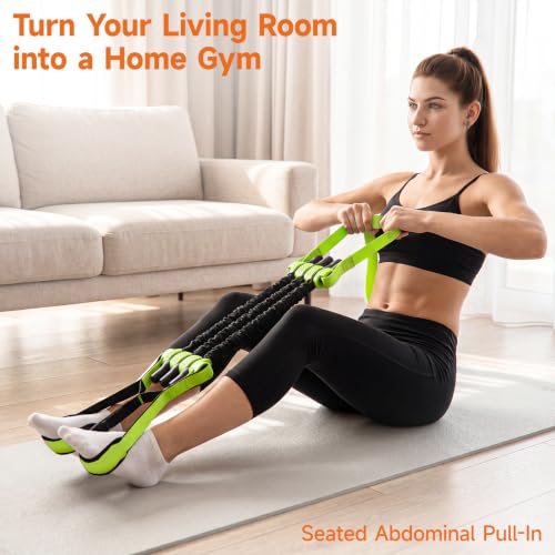 Innstar Pull Up Assistance Bands, Heavy Duty Resistance Band for Pull Up Assist, Adjustable Resistance 165-265lbs with Fabric Feet/Knee Rest, Pull Up Bands Assistance Bands - color: Green 265lbs adjustable