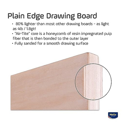 Helix - Wooden Drawing Board - Plain Edge - 23 x 31 inch | Smooth Surface for Artists - Super Light and Portable - Outdoor Sketching - Durable Construction for Easy Transport - size: 23” x 31”, style: Plain Edge