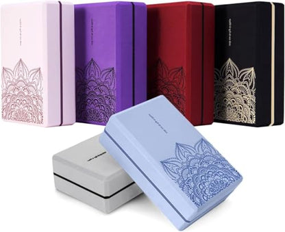nuveti Yoga Blocks Set of 2, High Density Yoga Brick Foam Blocks to Improve Strength, Flexibility and Balance Brick Foam Blocks - color: Grey