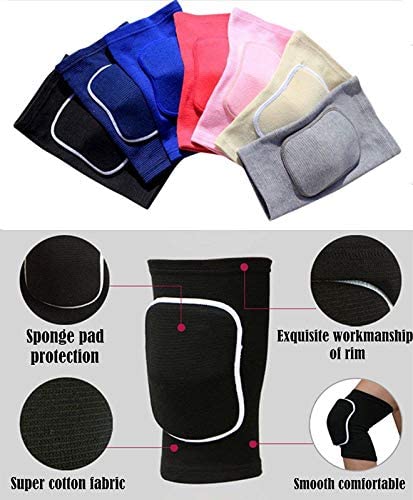 MINILUJIA Soft Breathable Knee Pads for Kid Elastic Nonslip Sponge Sleeves Flexible Children Knee Support Protector Sleeves Cover One Pair - color: black, size: Medium