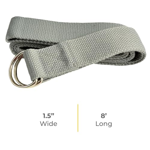 Bulk Yoga Straps, 10 Pack, 6ft, D-Ring Buckle | Adjustable Leg Stretching Strap for Muscle and Hamstring Stretch - Exercise Strap for Home,Gym, Schools and Studio - color: Cool Gray