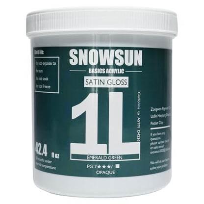 SNOWSUN Heavy Body Acrylic Paint, 1L (40oz) Bulk Emerald Green - Non Toxic Artist Grade Thick Paint for Canvas, Wood, Ceramic & Crafts - color: Emerald green
