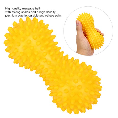 Drfeify Massage Ball, PVC Spiky Muscle Relaxation Ball for Pain Relief, with Strong Spikes for Fitness Yoga, Back Neck Feet (Yellow) - color: Yellow