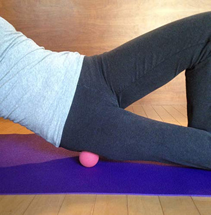 Kieba Massage Lacrosse Balls for Myofascial Release, Trigger Point Therapy, Muscle Knots, and Yoga Therapy. Set of 2 Firm Balls (Pink and Purple) - color: Pink and Purple