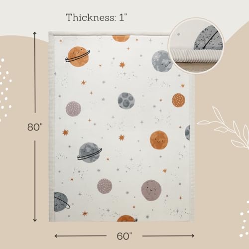 Hakuna Matte CloudSoft Baby Play Mat for Floor 60" x 80" Planets - color: Planets, size: 60" x 80"