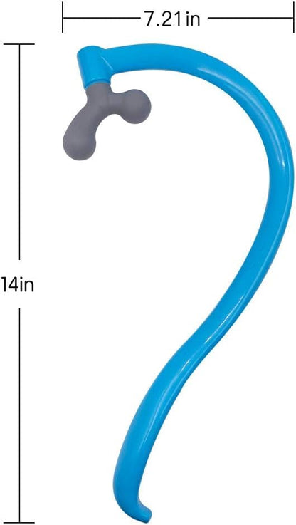 Portable Self Massage Tool - Portable Trigger Point Therapy for Back and Neck, 7.21*14in Lower Back Massager, Myofascial Release Tool & Deep Tissue Muscle Massage Stick, Shoulder Leg Feet Blue - color: Blue