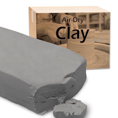 ReArt Air Dry Modeling Clay, for Sculpting, Wheel Throwing, Hand Building, All-Purpose Modeling Clay 10lbs for Sculpting (Gray) - color: Gray