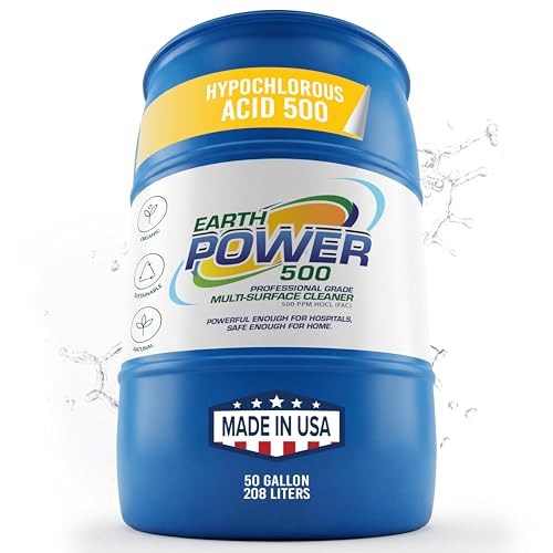 Earth Power Hypochlorous Acid 500 PPM Multipurpose Cleaner – 50 Gallon - style: 50 Gallons