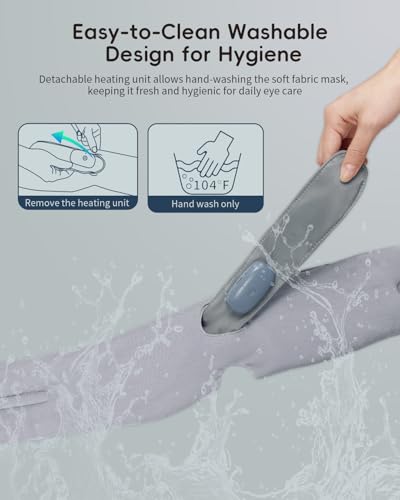 Heated Bluetooth Eye Mask for Sleep, Dry Eyes & Relaxation - color: Light Gray