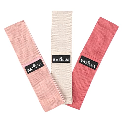 3-Pack Fabric Resistance Bands for Legs & Glutes – Exercise Bands for Workout, Strength Training, Yoga, Pilates & Fitness - color: Peach Cream, Blush Dune, Lost Cherry