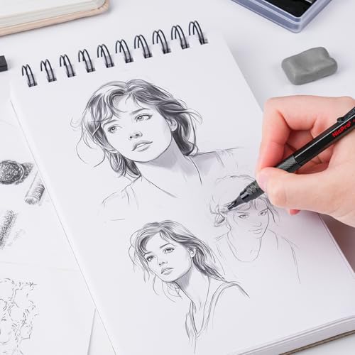 Nicpro 22PCS Art Mechanical Pencil Set， Metal Drawing Sketching With Eraser | Pencil Black Artist Drafting 0.5 & 0.7 & 0.9 mm & 2PCS 2mm Graphite Holder(4B 2B HB 2H) for Writing With Lead Refills Case - color: Black, style: 0.5 0.7 0.9 2.0