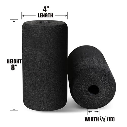 WF Athletic Supply Foam Foot Pads, Foam Roller for Gym Exercise Machines Equipment Replacements, Roller Pad for Leg Extension, PEC Deck Pads for Weight Bench, Sold by Pair (8” x 4” OD x 0.875” ID) - color: 8” X 4” Od X 0.875” Id