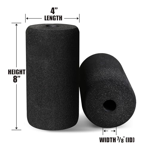 WF Athletic Supply Foam Foot Pads, Foam Roller for Gym Exercise Machines Equipment Replacements, Roller Pad for Leg Extension, PEC Deck Pads for Weight Bench, Sold by Pair (8” x 4” OD x 0.875” ID) - color: 8” X 4” Od X 0.875” Id