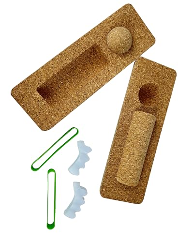 Cork half balance board balance training Set &Resistance Bands-Foot Strengthener for Enhanced Foot Function &Set of 2 Silicone gel toe separators – bunion corrector that relieves pain and realigns the big toe. &Improve foot Strengthener, Indoors Balance B