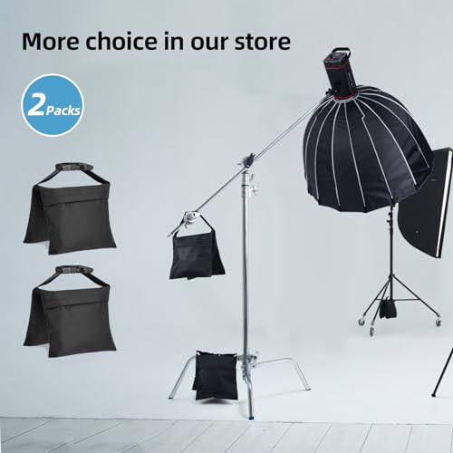 2 Packs Sandbags, Heavy Duty Sand Bags with 4 PE Bags, Sand Bags with Buckle Straps for Support Light Stand, C Stand, Light Stand with Caster, More 2/4/6/8 Packs Sandbag to Choose. - size: 2 PCS