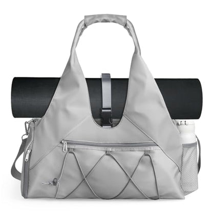 Forestfish Gym Bag For Women With Yoga Mat Holder, Grey - color: Grey
