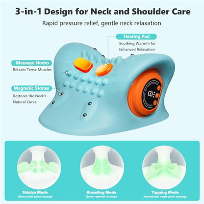 Neck Massager 3 in 1 Portable Massager with Heat & Comfortable Stretching