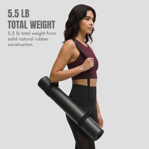 ORW Non Slip Hot Yoga Mat with Carrying Strap - Grip Surface & Natural Rubber Base, REACH Tested, Home & Studio Practice - color: Black PU Rubber Mat 72x24