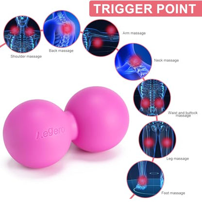Aegero Peanut Massage Ball-Double Lacrosse Massage Ball (Blue Firm Ball)