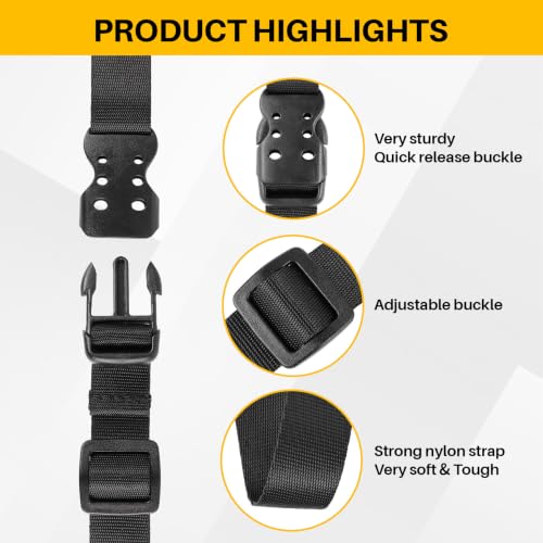 Ayaport Utility Straps with Buckle 24" Quick-Release Adjustable Nylon Straps Black 4 Pack - size: 0.75"x24"-4pcs