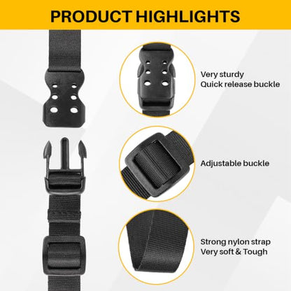 Ayaport Utility Straps with Buckle 24" Quick-Release Adjustable Nylon Straps Black 4 Pack - size: 0.75"x24"-4pcs