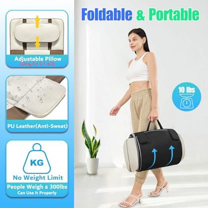 Full Body Massage Mat, 3D Body Stretching & Lumbar Traction, Back Heating, Traction Up & Down, Curve Stretch, Twist Left & Right, 4 Modes 3 Intensities 3 Heat Levels, PU Leather, Foldable, Fit 5'1-6'0