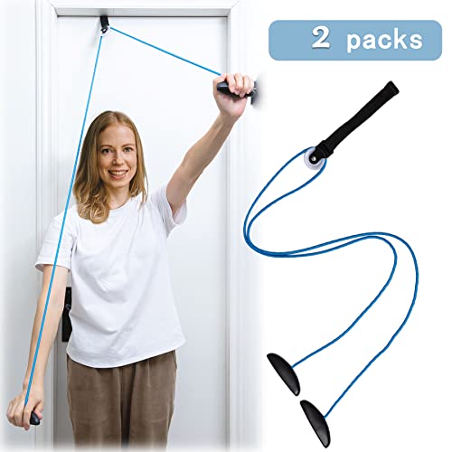 Shoulder Pulley Over The Door Physical Therapy System - color: 2PCS-Blue