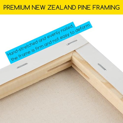 MEEDEN Stretched Canvas, 18 × 24 Inch, Pack of 2, Blank White Canvases for Painting, 100% Cotton, 14 oz Gesso-Primed, Pre-Stretched Canvas for Acrylic Oil Pouring & Airbrushing Painting - size: 18''x24''- 2 Pack