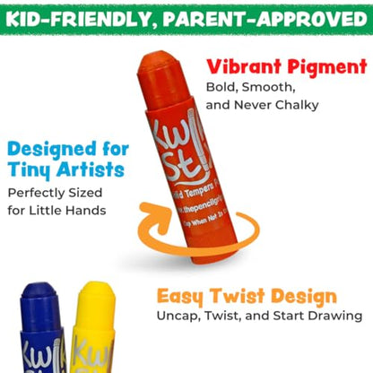 Kwik Stix Tempera Paint Sticks, 96 Count Class Pack in Rainbow Colors, Paint Sticks for Kids, Washable, Quick-Dry, Non-Toxic, Allergen-Free