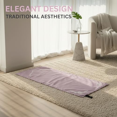 Portable Islamic Pocket Prayer Mat, Waterproof & Lightweight Thin Travel Sajjadah, Foldable Compact Small Muslim Praying Rug with Elastic Band, Essential Salah Gift Accessory - color: Steppe Lilac