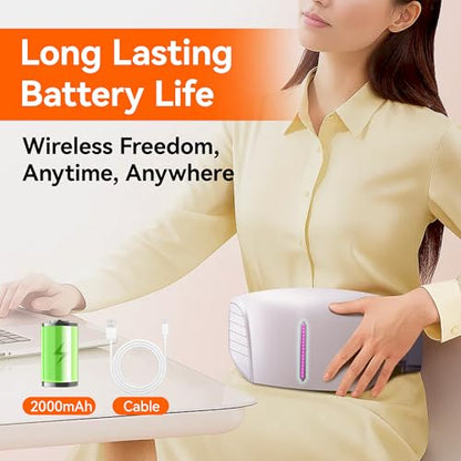 Double Disc Abdominal Massager with Heat, Stomach Massager for Digestion | Belly Cellulite Massage for Flattening Belly, Relieves Discomfort Caused by Bloating, Constipation,Stomach Pain