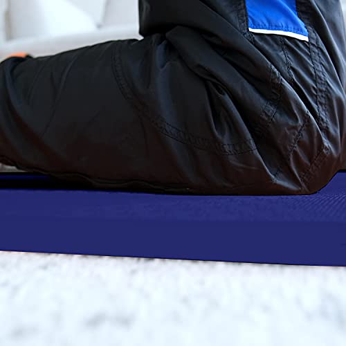 Hatha Yoga 4/5 inch TPE Yoga Mat Fitness & Exercise Mats Large Size 72"L x 32"W Non-Slip Anti-Tear For Women Men - color: Blue
