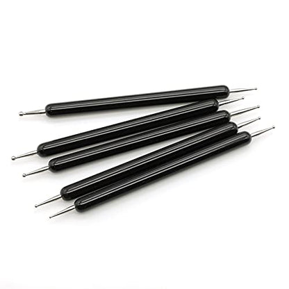 4 Set Embossing Stylus Double End Tracing Dotting Tool, 20 Pcs Ball Embossing Stylus Double End Tracing Dotting Tool for Pottery Clay Craft, Embossing Art (Black) - color: Black