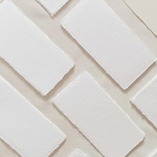 Handmade 200 GSM Cotton Rag Deckle Edge Paper – Pack of 25 Sheets – Premium Textured Wedding Invitation, Calligraphy, Watercolor Mixed Media (4x9" (Menu Card)) - size: 4x9" (Menu Card)