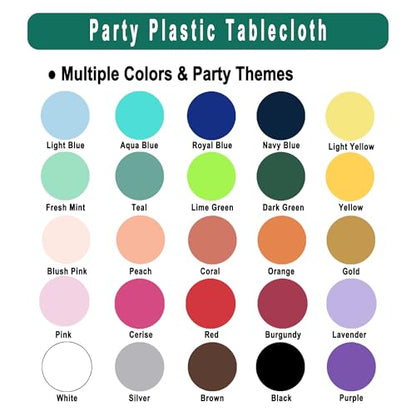 White Plastic Tablecloths 2 Pack Disposable Table Covers 84 Inch Circle Bridal Shower Party Tablecovers PEVA Solid Table Cloths for BBQ Picnic Birthday Wedding Banquet Parties 6 ft Round Table Use - color: G01 White