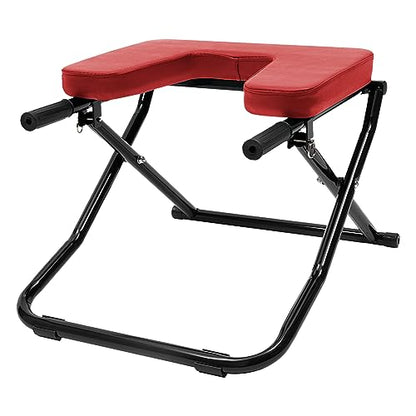Yoga Headstand Bench, Yoga Inversion Chair, Inversion Chair, Headstand Trainer for Practice Head Stand, Shoulderstand and Strength Training - color: Red