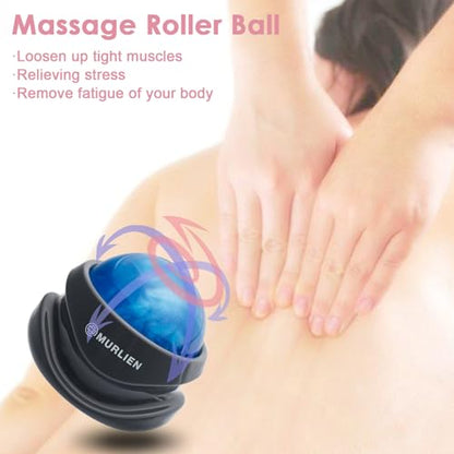Massage Roller Ball, Tight and Sore Muscles Relief, Manual Massager, Alleviating Shoulder, Arms, Back, Legs, Calves or Muscle Tension | Alleviating Shoulder, Arms, Back, Legs, Calves or Muscle Tension - Blue - color: Blue