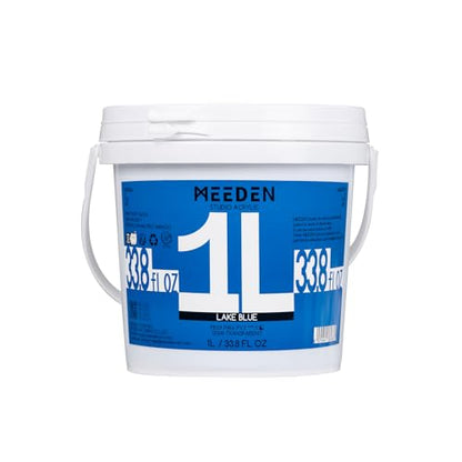 MEEDEN Lake Blue Acrylic Paint: 1L /33.8oz Heavy Body Gloss Finish | Thick Art Paints Non-Toxic for Canvas Crafts Painting - color: Lake Blue - 1L